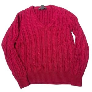 Josephine Chaus cable knit sweater pink small